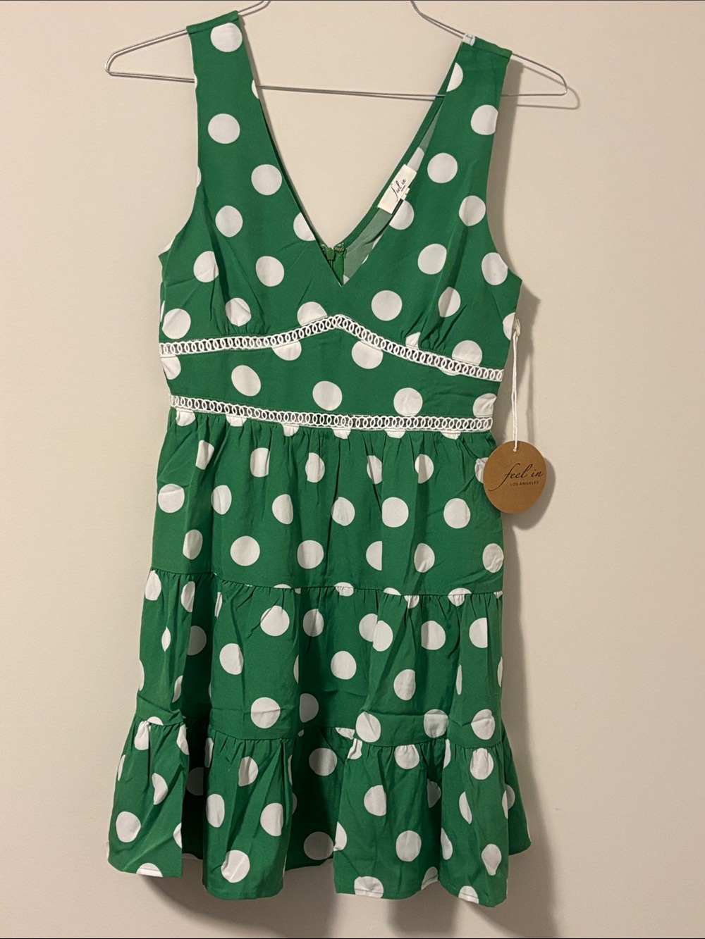 Feel In Apparel Polka Dot Tiered Mini Dress
